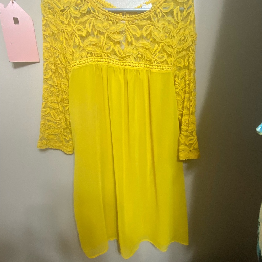 AUW Yellow Lace Dress